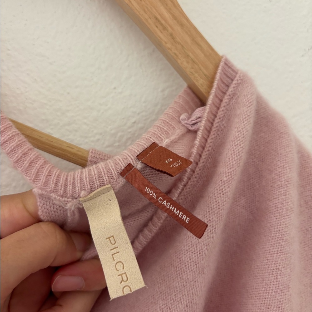 Anthropologie pilcro open back cashmere sweater in pink - Picture 4 of 6
